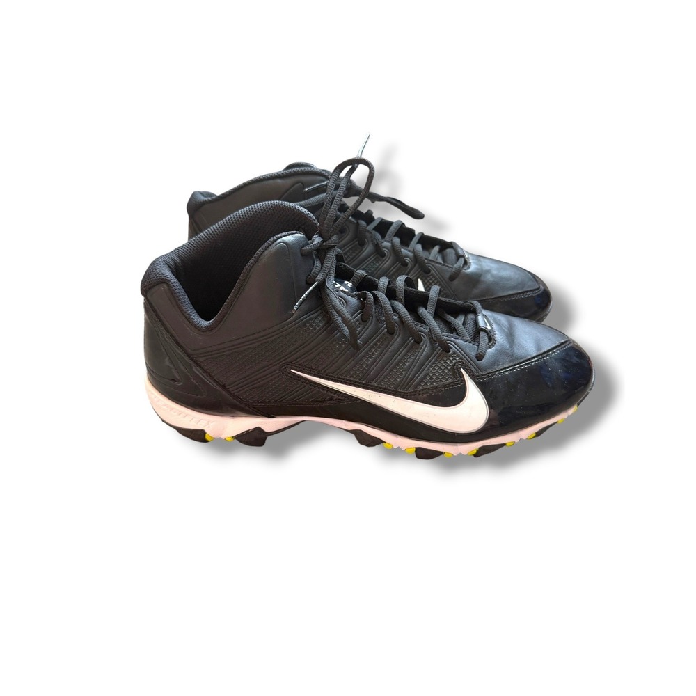 Nike Alpha Shark Football Cleats Mens 12 Black White FastFlex Mid Top Studs